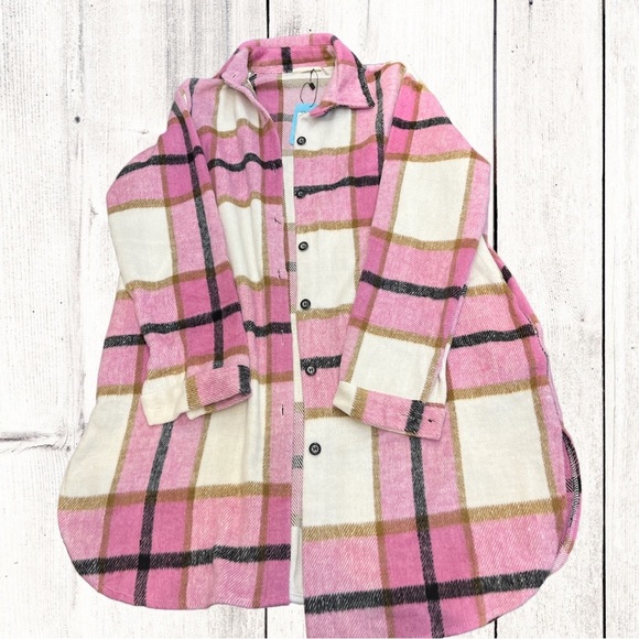 NWT Fuzzy Flannel Plaid Shaket - Multiple Sizes - Picture 4 of 7